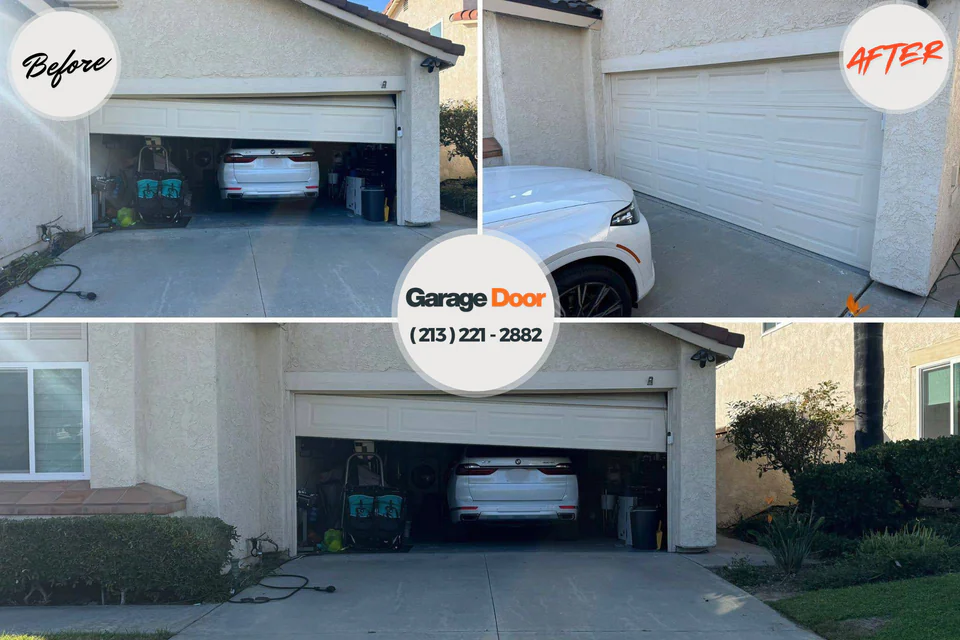 Before and after: garage door repair Three Oaks, FL